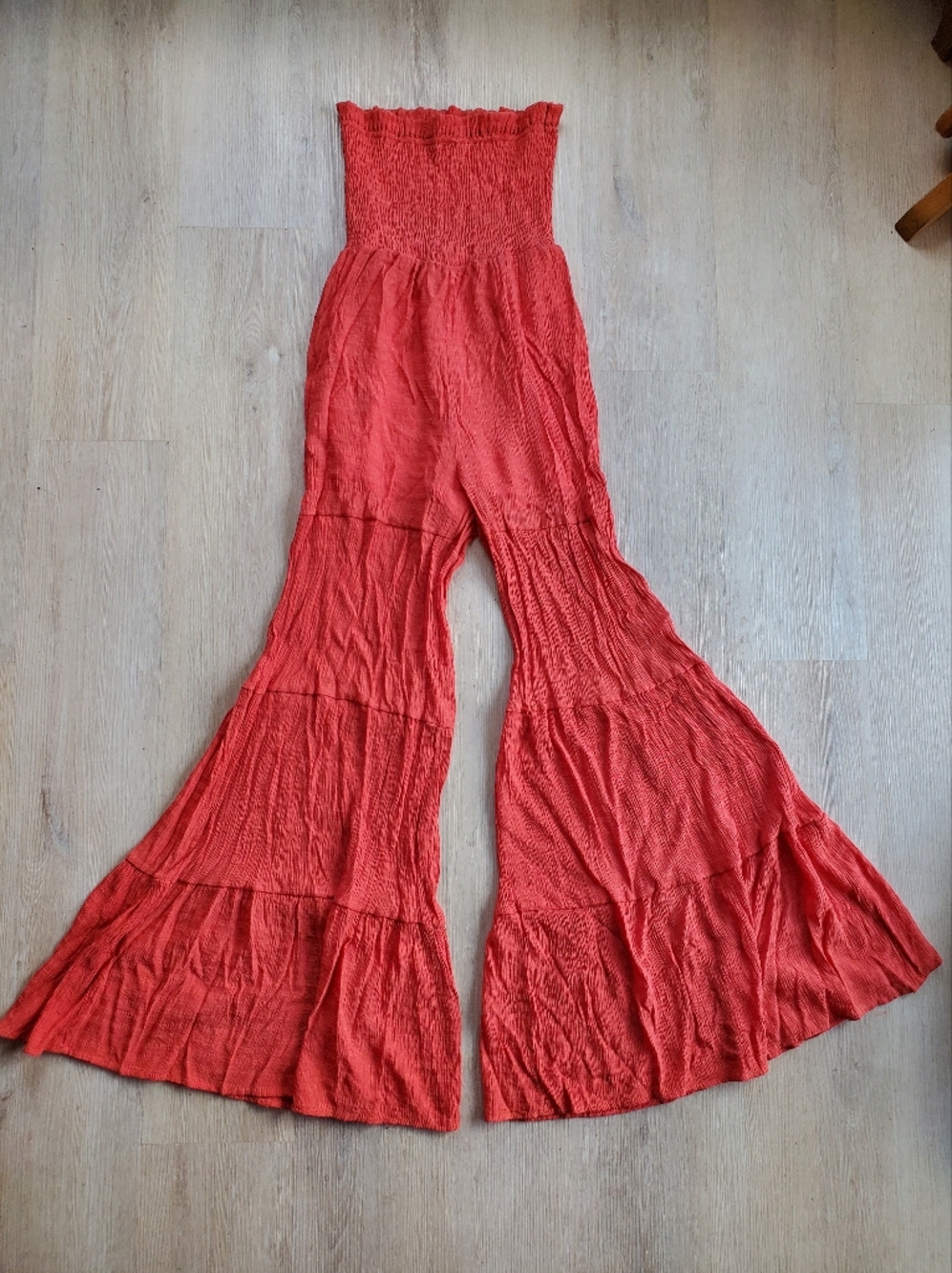 Fashion Nova Orange Flared Wide-Leg Jumpsuit